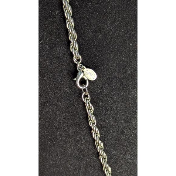 Express Statement Cross Necklace Red Rhinestone Cameo Pendant Rope Chain - Picture 4 of 6